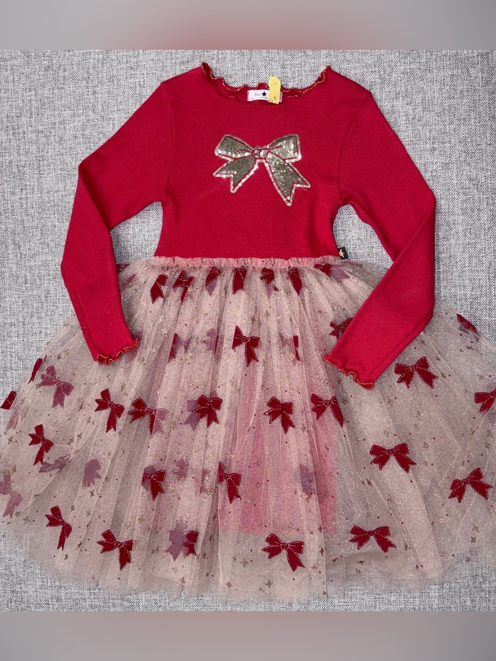 Petite Hailey size 6 red bow dress GUC faint white mark shown in second pic